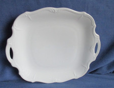 Edelstein Konfektteller 19,5 cm weiß Quadratisch kleine Porzellan Platte