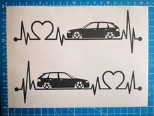 2 x Opel Astra F • Aufkleber • Sticker • Herzlinie • Pulsschlag • GSI 16V Turbo