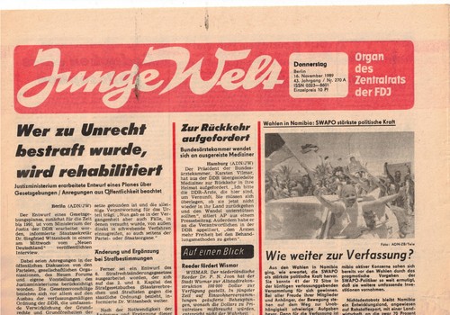 Ddr zeitung junge welt - ddr,