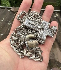 925 Konnigskette Mit Jesus Xxxl Anhänger Plus Boxhandschuh Versand Bereit ?