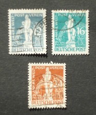 Berlin 1949, 75 Jahre Weltpostverein (UPU), Nr. 35 bis 37, saubere Rundstempel
