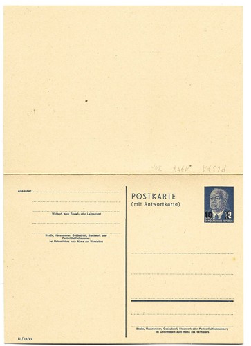 Ddr 1954 ganzsachen p - 1954,