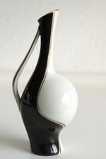 Rosenthal Vase Fritz Heidenreich Schwangere Luise Schwarz/Weiß Gold/Silber 17,5