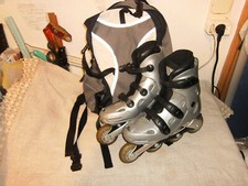 ALU Rollerskates Rollschuhe Junge ROLLERBLADE Gr. EU 39 (25 cm) m. Rücksack!(21)