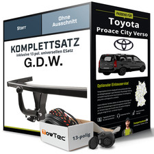 Für TOYOTA Proace City Verso BKY Anhängerkupplung starr +eSatz 13pol uni 19- AHK