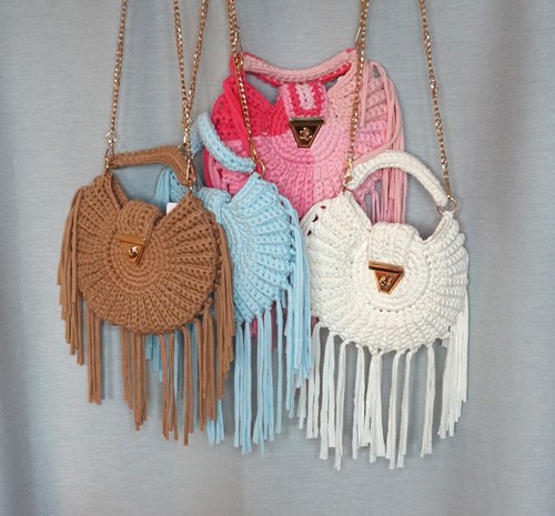 Hippie häkel fransen - häkel, tasche
