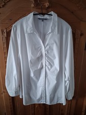 Damenbluse Ulla Popken Größe 58 Langarm Weiß