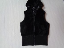Damen Weste mit Kapuze Webpelz Gr. S