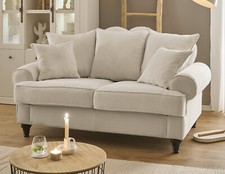 Sofa in beige Couch 2-Sitzer Sofagarnitur 2er-Sofa Loungesofa 170 cm Adelina