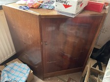 DDR (N)Ostalgie stylischer Holz-Eck-Fernseh-Stauraum-Schrank, gebr.