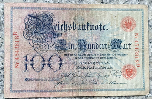 Deutsches reich reichsbanknote - reich,