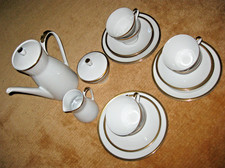 Kaffeeservice Service 6 Personen Goldrand 21 teilig CP Freiberg DDR Kanne