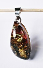 SCHMUCK-STCK Anhänger  BERNSTEIN  Silber Silberöse Stein Heilstein groß 1