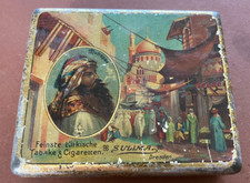 Alt Sulima Fabrik Dresden Tabak Zigaretten Orientale 9cm Blechdose leer Werbung