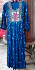 Vintage Kleid original 70er bestickt Boho Hippie Goa Ethno Folklore Mittelalter