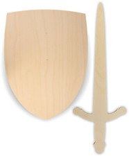 Ritterschild ohne Schlaufe Ritterschwert Birke Holz Kindergeburtstag Party