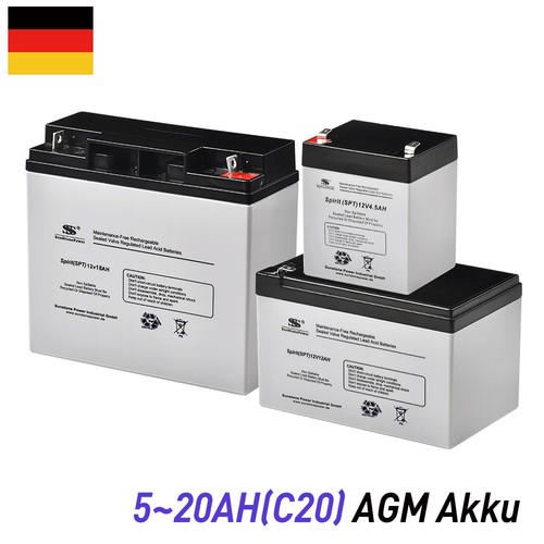 Sunstone agm bleiakku 12v 5ah - 12v,