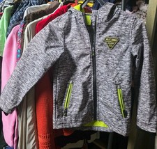 Unisex Kinder Übergang Jackett Softshell Jacke  Mädchen/ Junge Grau/Neon Gr. 122