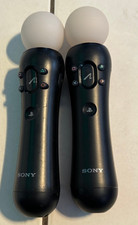 2 x Sony PlayStation Move Motion Controller Schwarz PS3 PS4 CECH-ZCM1E