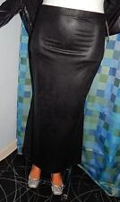langer enger ROCK GODET MaxiRock MAGNA Lagenlook LederOptik*schwarz*G. 44 bis 58