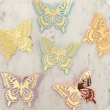 3D Schmetterling Pastell Gold