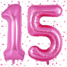Rosa Pink Zahlen Luftballon 15