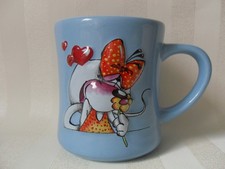 3D DIDDL DIDDLINA Blau Tasse mit Herzen Geburtstag Kaffeebecher Sammeltasse Neu