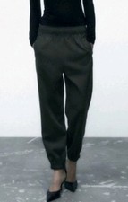 Zara Hose Jogger Goldene Reißverschlüsse XL Khaki 