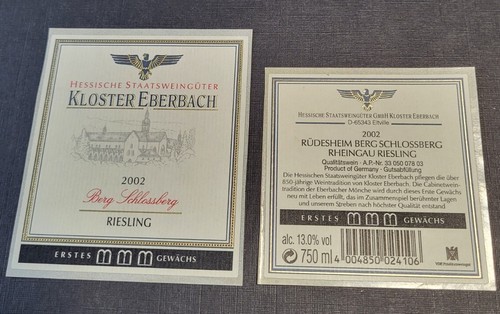 Weinetikett riesling kloster - riesling,
