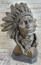 Indianer Chief Messingskulptur Statue Kunst Krieger Spirit Amerikanische Native