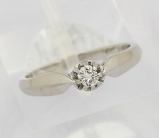 ♦♦  Solitär Ring in 14 kt 14k 585 er Weiß Gold mit Brillant Brillanten Diamant ♦