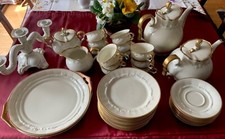 Rosenthal IDEAL Kaffeeservice 12 Pers. Elfenbein Mit Goldrand Vintage Um 1930
