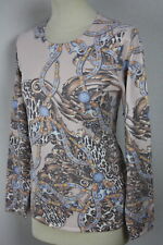 Damen Pullover Oberteil Leoprint Ornamente Viskose OVANTI SOFT Gr.38,40,42