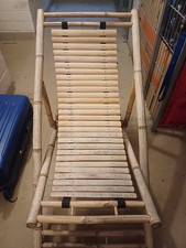 Bambus Liegestuhl Gartenstuhl Balkon verstellbare Höhe hochwertiger Bambus