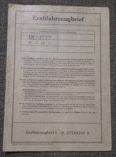 Kraftfahrzeugbrief Opel