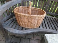 XL Einkaufs/Tragekorb Pilzkorb Erntekorb groß rund oval Rattan
