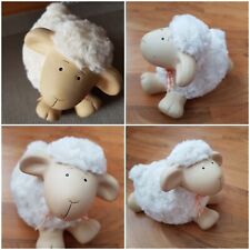 1 x Schaf Deko Dekoration Figur Ostern kuscheliges Fell Keramik bemalt so süß