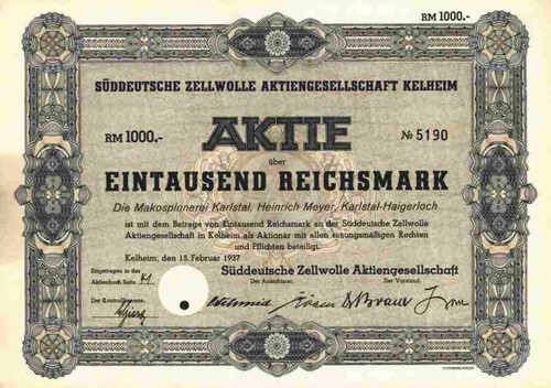 Süddeutsche zellwolle 1937 - süddeutsche,