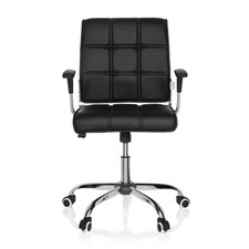 hjh OFFICE Bürostuhl Drehstuhl Schreibtischstuhl Kunstleder schwarz Armlehnen
