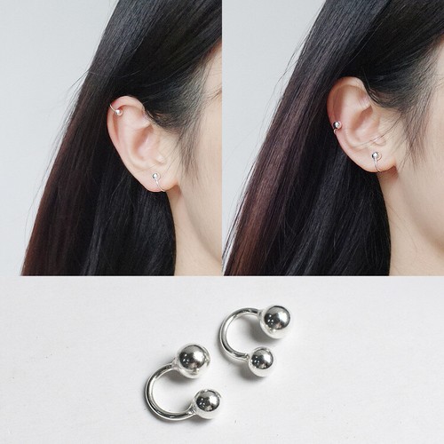 Ohrklemme kugeln sterling - ohrklemme,