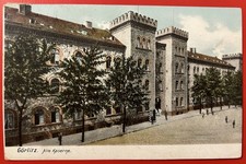 LITHO-AK Görlitz - „ALTE KASERNE“ - BAHNPOST DRESDEN-KOHLFURT-BRESLAU (ZUG 440)