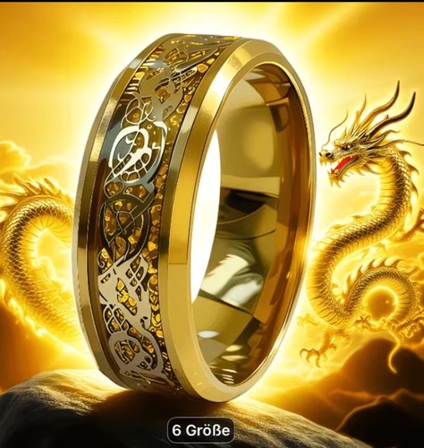 Ring goldfarben drachen motiv - goldfarben,, drachen-motiv