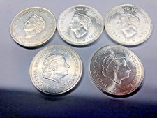Niederlande: 5 x  10 Gulden 1970  Juliana, Silber   0,720