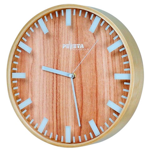 Peweta funkwanduhr braun holz - braun,