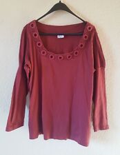 Damen Langarmshirt Zierkragen Weinrot Gr.48/50  Your Life Your Fashion