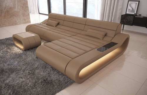 Sofa leder eckcouch ledersofa - sofa,