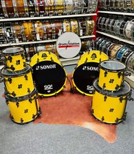 Sonor SQ2 Shellset "Goldgelb" mit Ruthenium HW - 2x22,8,10,12,14,16"