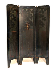 Jugendstil Funkenschutz Ofenschirm Wärme Paravent Eisen Blech lithographiert