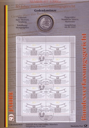 Brd bund numisblatt 2001 - brd,