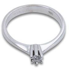 Solitär Ring 585 Gold 14 Kt Weißgold Damen Diamant Größe 50 Brillant Wert 630,-